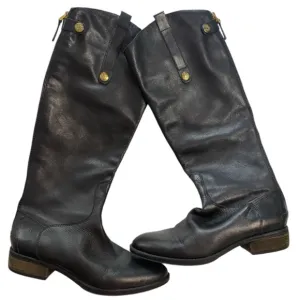 Sam Edelman Penny Tall Black Leather Riding Boots Women's 7.5M