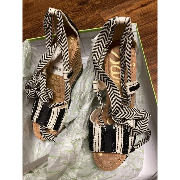 Sam Edelman Wedge Shoes Canvas Size 8 New In Box