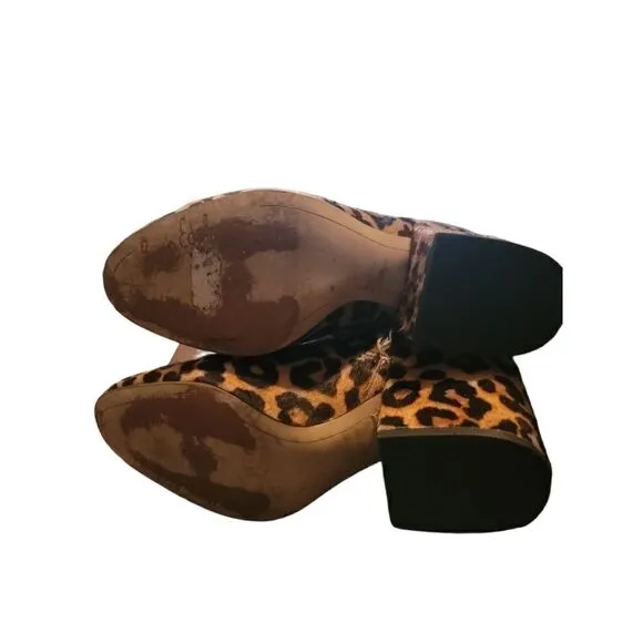 Sam Edelman Calf Hair Taye Leopard Ankle Boots, Size  7