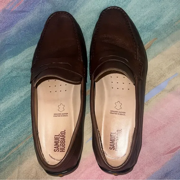 Samuel Hubbard Free Spirit brown Leather men’s Slip-On Loafer Shoes size 12