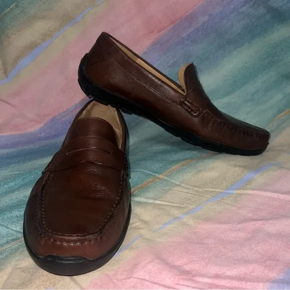 Samuel Hubbard Free Spirit brown Leather men’s Slip-On Loafer Shoes size 12