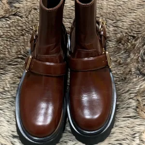 SANDRO Helen leather ankle boots maroon Size 38/7us