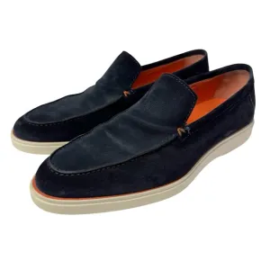Santoni Boit Blue Suede Leather Loafer Shoes Men’s Size 10 Made in Italy