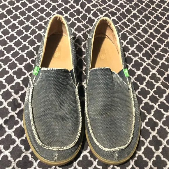 SANUK SIDELINE SLIP-ON MENS SIDEWALK SURFERS SHOES SIZE 10 BLUE