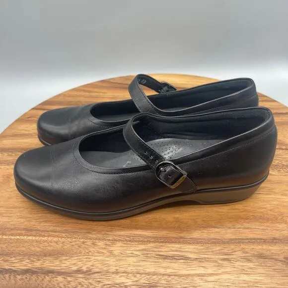 SAS Maria Shoes Womens 9 M Black Leather Mary Jane Casual Tripad Comfort Walking