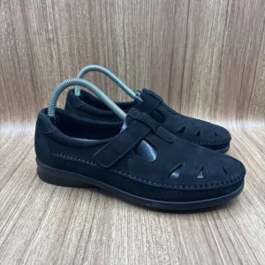 SAS Roamer-N Slip On Loafer Tripad Leather Comfort Charcoal Black Sz 9.5 M Shoes
