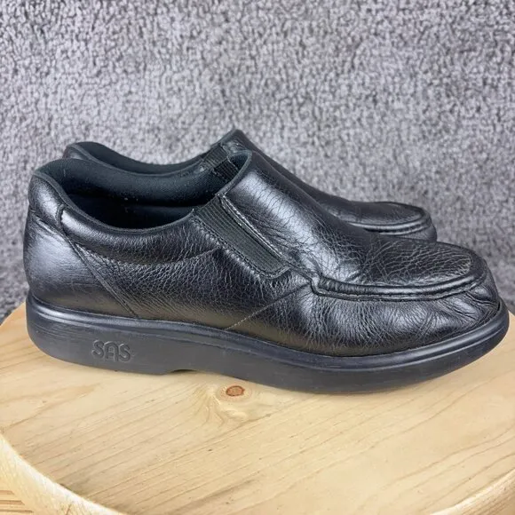 SAS Side Gore Dress Shoe Mens Size 11.5 Black Leather Loafer Tripad Made in USA
