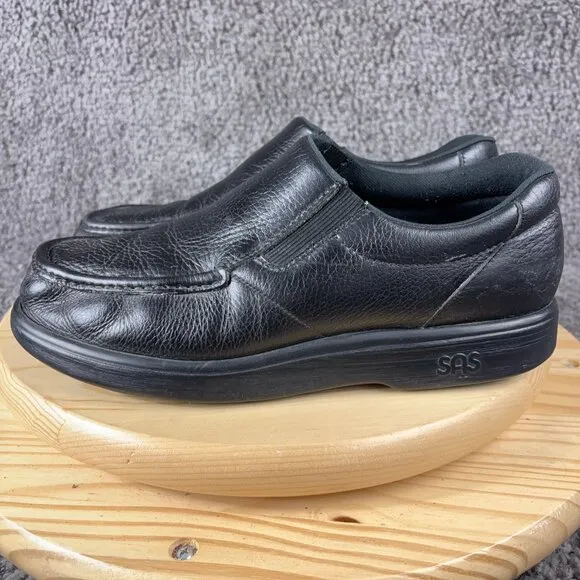 SAS Side Gore Dress Shoe Mens Size 11.5 Black Leather Loafer Tripad Made in USA