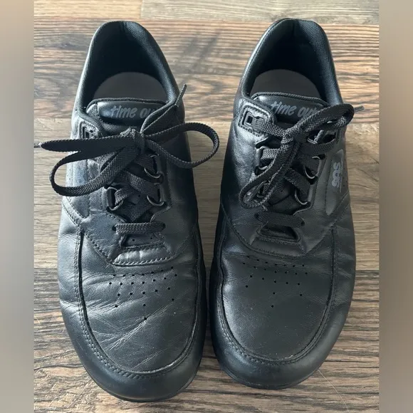 SAS Time Out Men Size 8 Black Tripad Comfort Orthopedic Walking Sneakers Leather