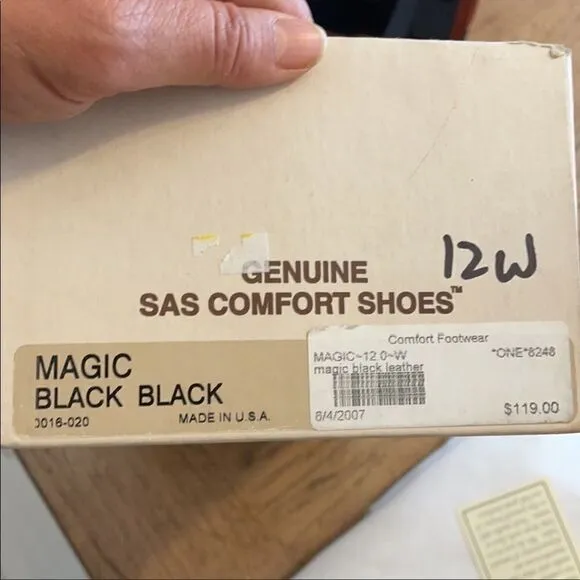 SAS BLACK LEATHER TASSLE WEDGE COMFORT SHO…