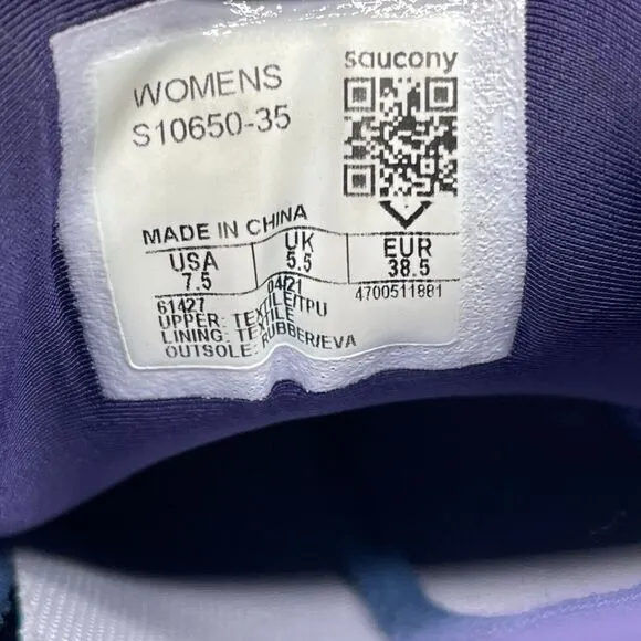 Saucony Ride 14 Shoes Womens Size 7.5 Blue Road Running Comfort Walking Sneakers