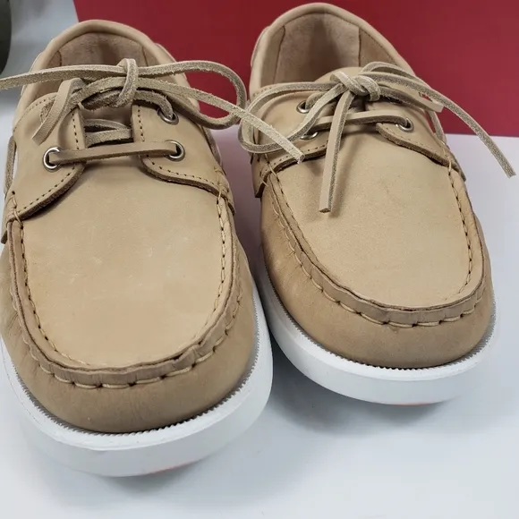 Scarosso Nubuck Leather Boat Beige &quot;Oprah&quot; Italy Loafer Flat NWT sz 38 / 8