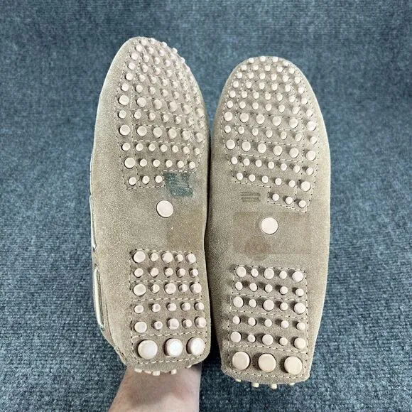 Scarosso Womens EU 41 US 11 Suede Slip On Loafers Driving Mocs Taupe Shoes Italy