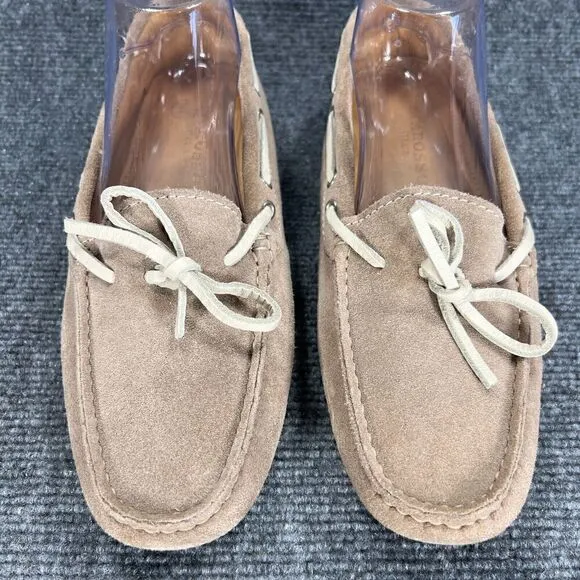 Scarosso Womens EU 41 US 11 Suede Slip On Loafers Driving Mocs Taupe Shoes Italy