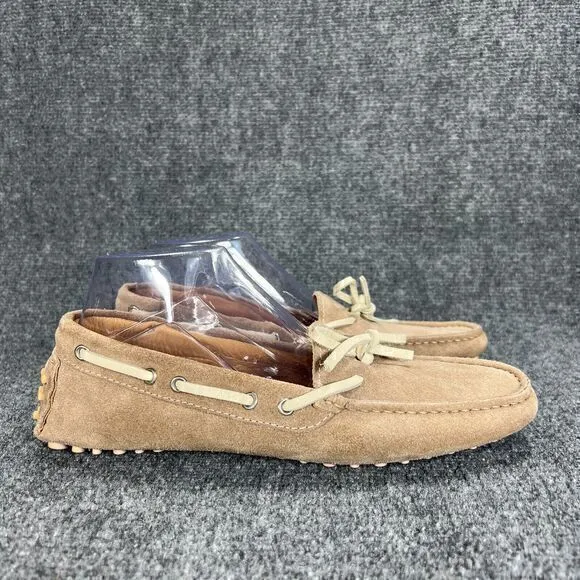 Scarosso Womens EU 41 US 11 Suede Slip On Loafers Driving Mocs Taupe Shoes Italy