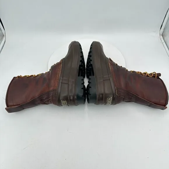 Schnee's Men Size 6 Black Brown Leather Insulated Winter Western Pac Boot