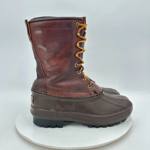 Schnee's Men Size 6 Black Brown Leather Insulated Winter Western Pac Boot