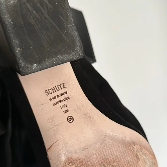 Schutz Over the Knee Tall Pull On Low Heeled Boots Boot Suede Leather Black 10
