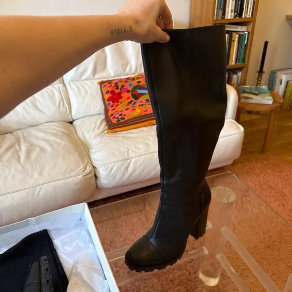 SCHUTZ tall black leather boots
