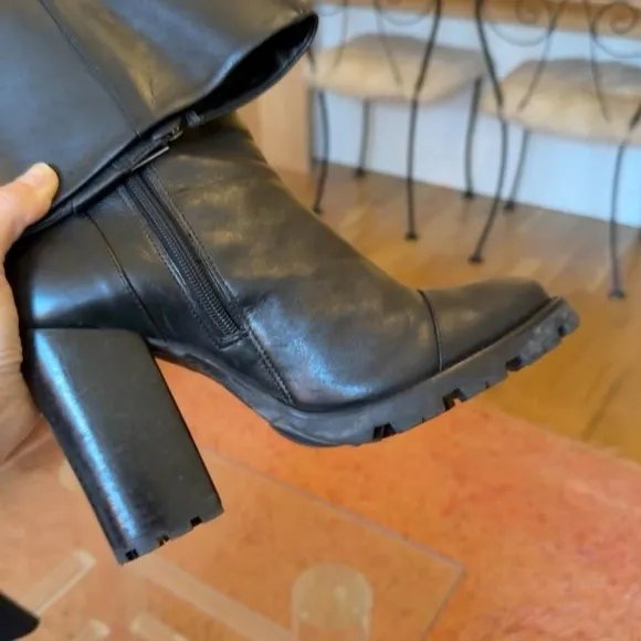 SCHUTZ tall black leather boots
