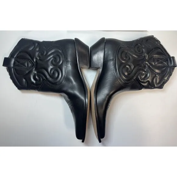 SCHUTZ Zachy Short Wester Bottie Boots In Black Sz 7 New