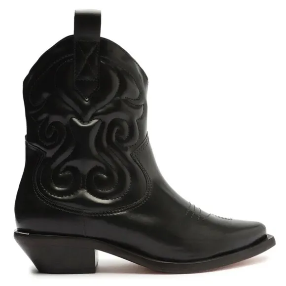 SCHUTZ Zachy Short Wester Bottie Boots In Black Sz 7 New