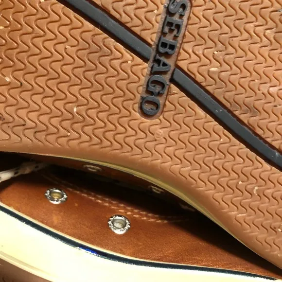 SEBAGO TRITON 3 EYE Men's Brown leather Boat Shoes. Sz 10W