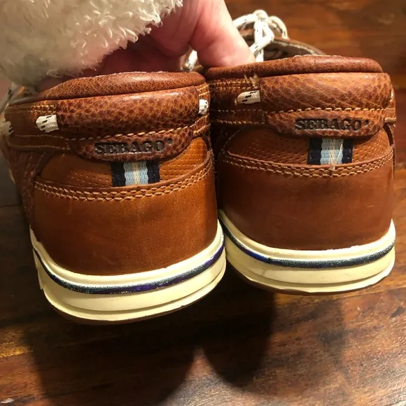 SEBAGO TRITON 3 EYE Men's Brown leather Boat Shoes. Sz 10W