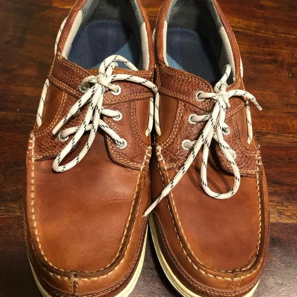 SEBAGO TRITON 3 EYE Men's Brown leather Boat Shoes. Sz 10W