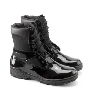 Shiny Black Combat Boots
