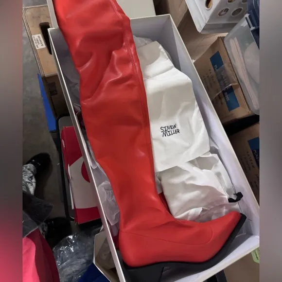 Simon Miller Stretch Tall Bandi Boot- Carnival Red- Size 9 or EU 39