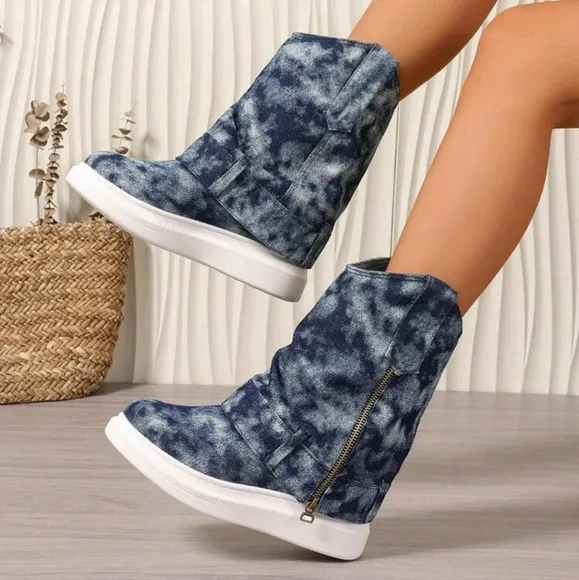 Simple Fashion Mid-Calf Boots For Women, Slip-On Anti-Slip Comfortable All-Match
