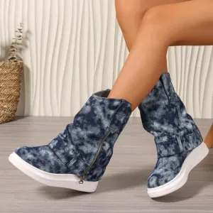 Simple Fashion Mid-Calf Boots For Women, Slip-On Anti-Slip Comfortable All-Match