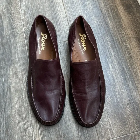 Sioux carol men slip on shoes brown leather 11