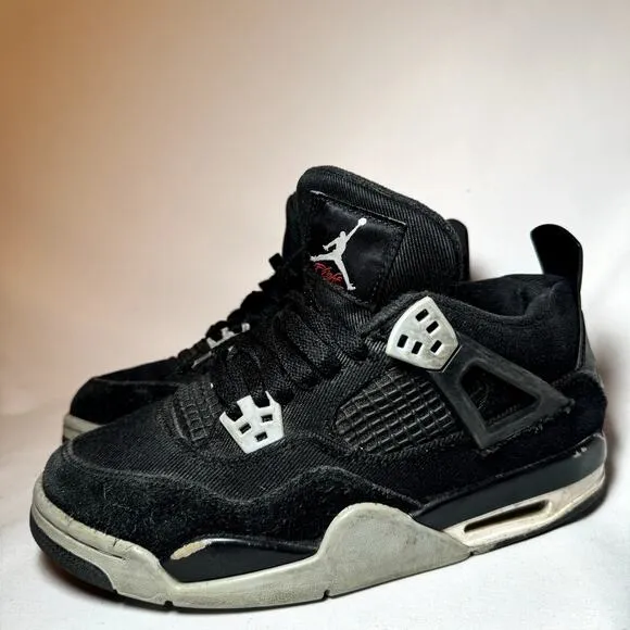 Size 5.5 - Nike Air Jordan 4 Retro SE GS Black Canvas Men's Shoes