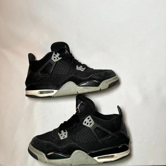Size 5.5 - Nike Air Jordan 4 Retro SE GS Black Canvas Men's Shoes