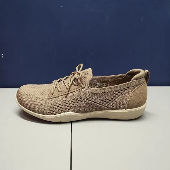 SKECHERS Active Newbury Sneaker Shoes Womens Size 9 Brown Mesh Lace Up 100434