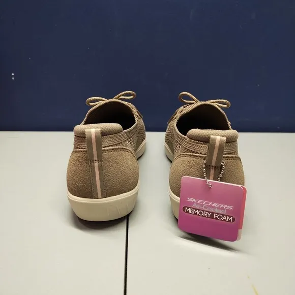 SKECHERS Active Newbury Sneaker Shoes Womens Size 9 Brown Mesh Lace Up 100434