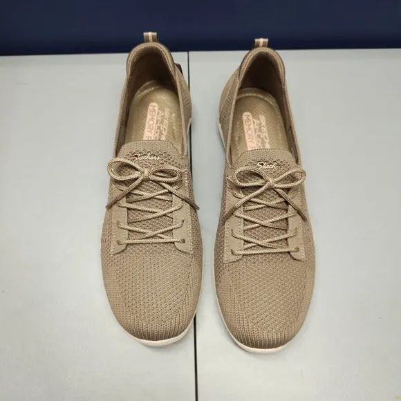 SKECHERS Active Newbury Sneaker Shoes Womens Size 9 Brown Mesh Lace Up 100434