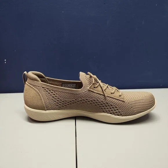SKECHERS Active Newbury Sneaker Shoes Womens Size 9 Brown Mesh Lace Up 100434