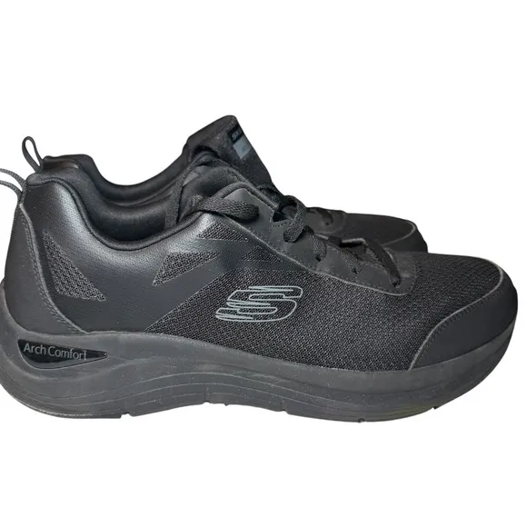 Skechers Arch Comfort Walking Shoes Sneakers Cushioned Black