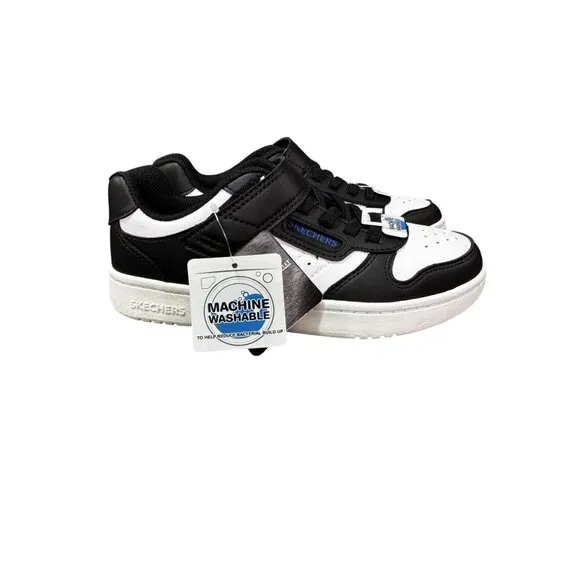 Skechers Boys Quick Street Machine Washable Sneakers Size 3 Black/White