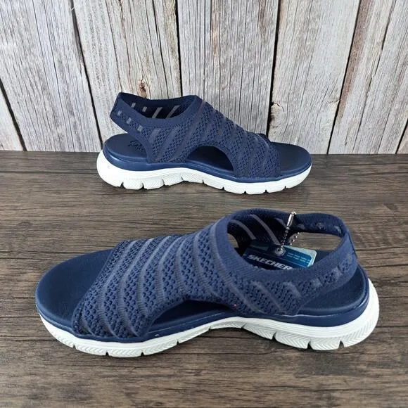 Skechers Cali Flex Appeal 4.0 Boldest Slingback Sandals Women's Sz 7 Navy (NWT)