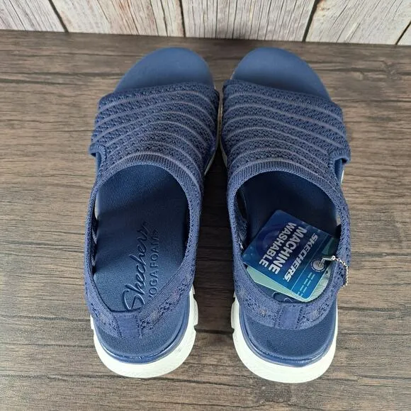 Skechers Cali Flex Appeal 4.0 Boldest Slingback Sandals Women's Sz 7 Navy (NWT)