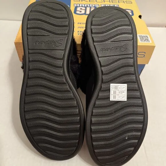 Skechers Cozy Escape Slip-ins Women's 6M Black Faux-fur