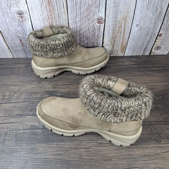 Skechers Easy Going Heightened Ankle Bootie 49539 Women's Sz 6.5 Taupe (NWOB)