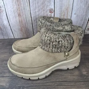 Skechers Easy Going Heightened Ankle Bootie 49539 Women's Sz 6.5 Taupe (NWOB)