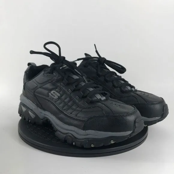 Skechers Energy After Burn Black Leather Comfort Shoes 50081EW Men’s Size 13 W