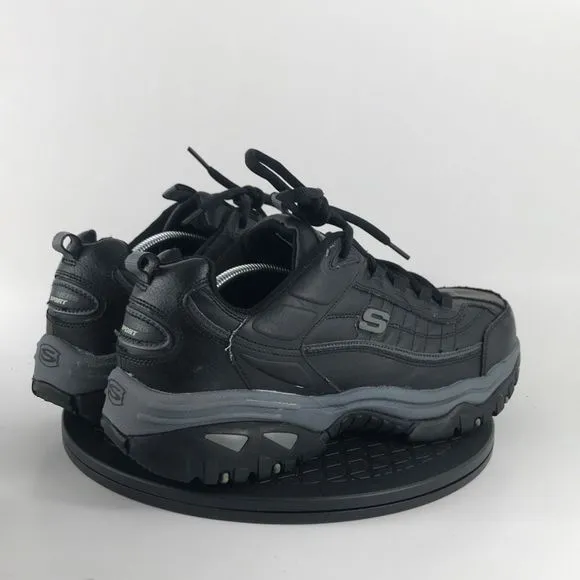 Skechers Energy After Burn Black Leather Comfort Shoes 50081EW Men’s Size 13 W