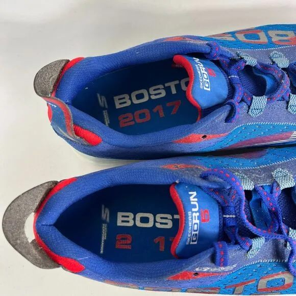 Skechers Go Run 5 Boston Sneaker Mens 11.5 Blue Lace Up Quick-Fit Athletic Shoes